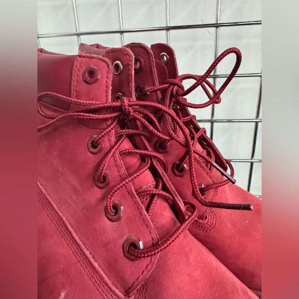 Timberland 6-Inch Premium Waterproof Boots Red Monochrome Mens Size 5